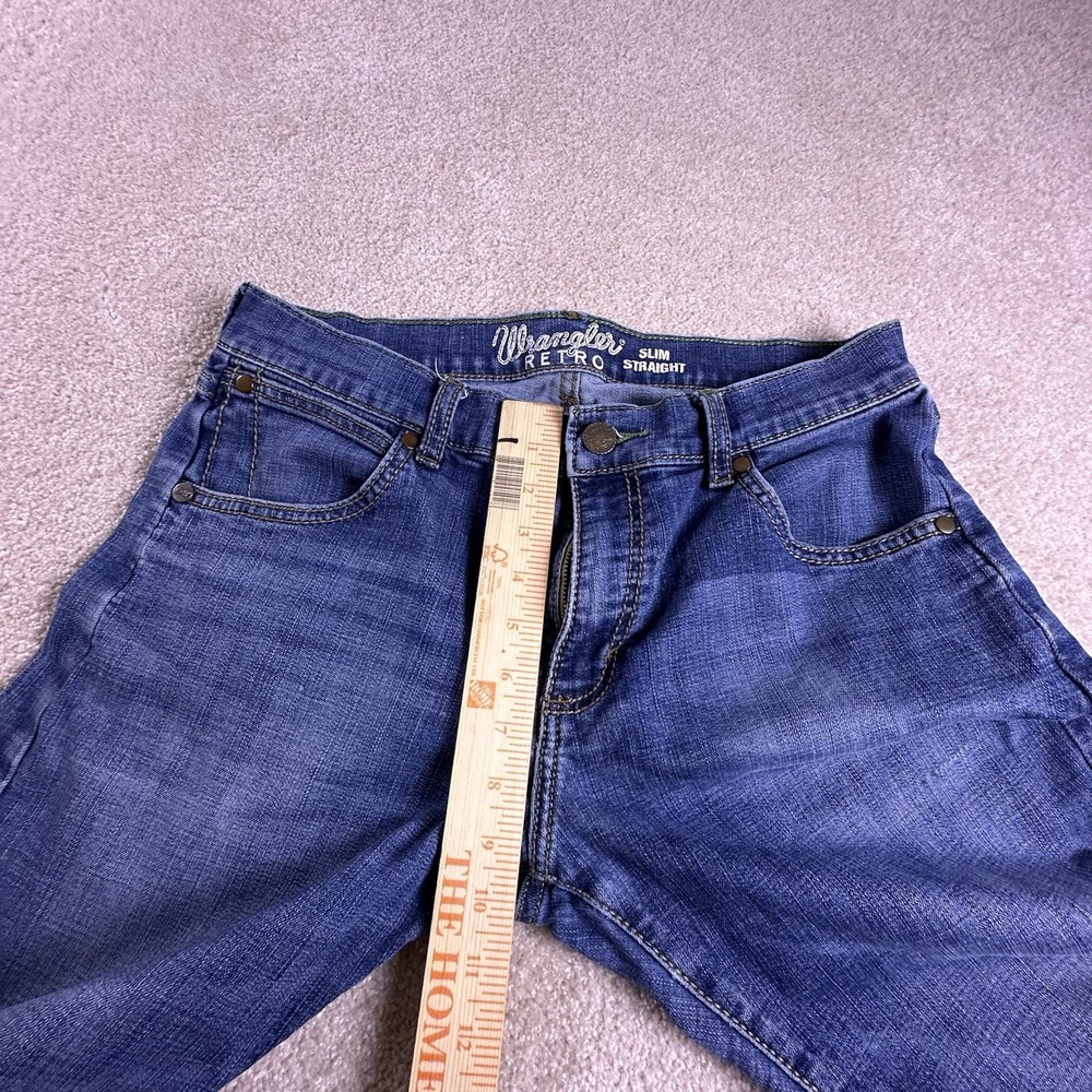 Wrangler Retro Jeans Mens 32x36 *32x33* Blue Slim Straight - Picture 8 of 11